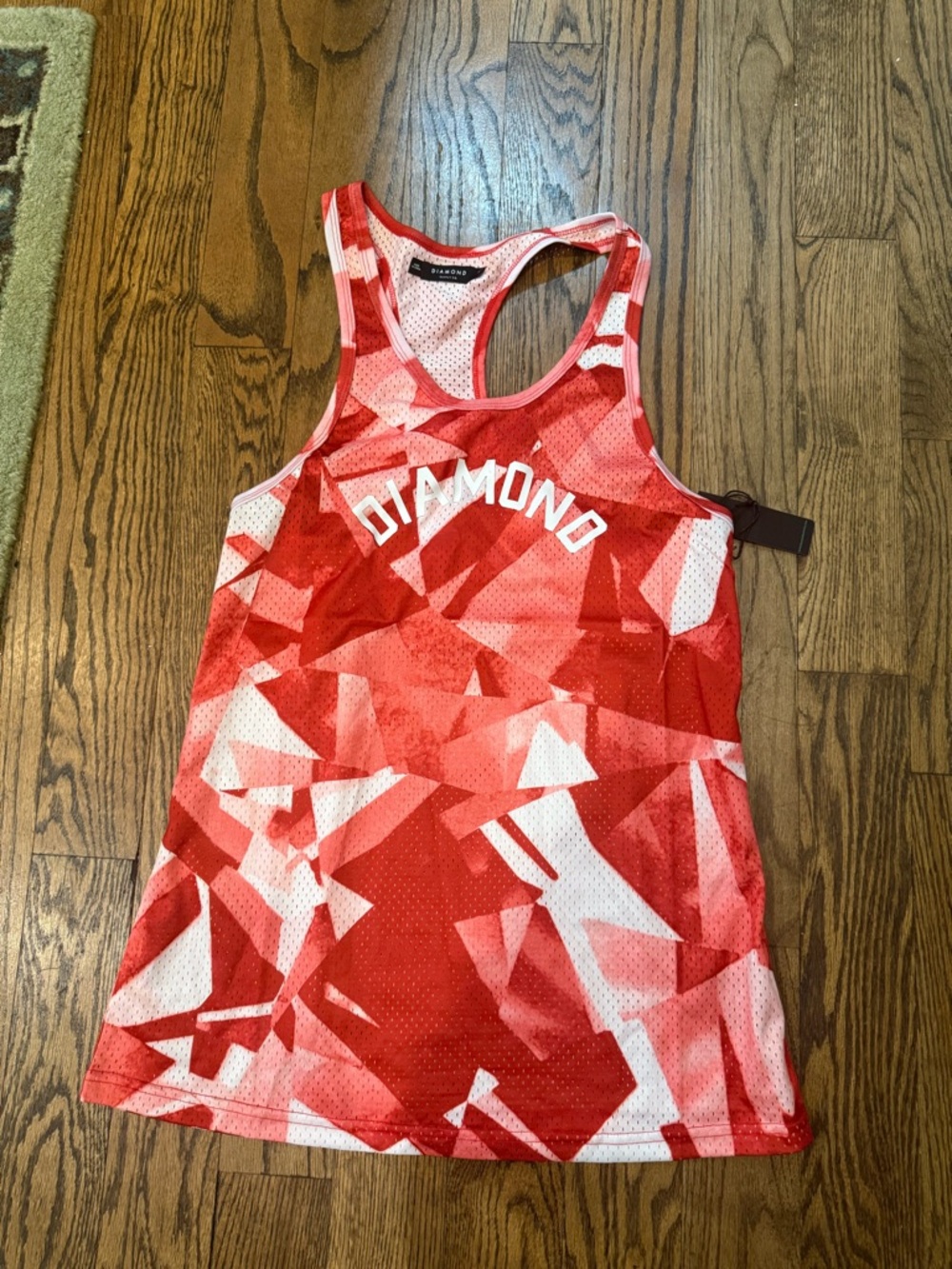 Diamond Supply Co. Red & White Mesh Athletic Tank
